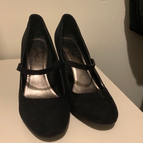 Vintage black high heels with strap - Picture 3 of 4